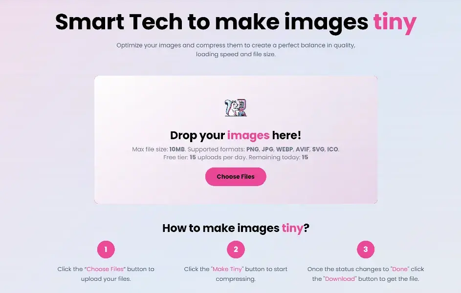 Overview of MakeTiny — the image optimizer