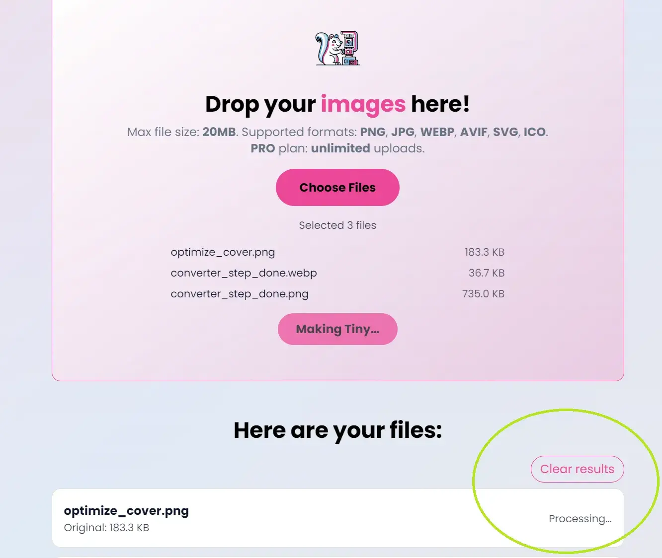 Processing step